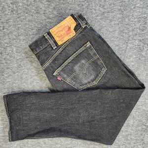 Levis 501 Jeans Mens 40x32 Black Original Fit Straight Button Fly Straight